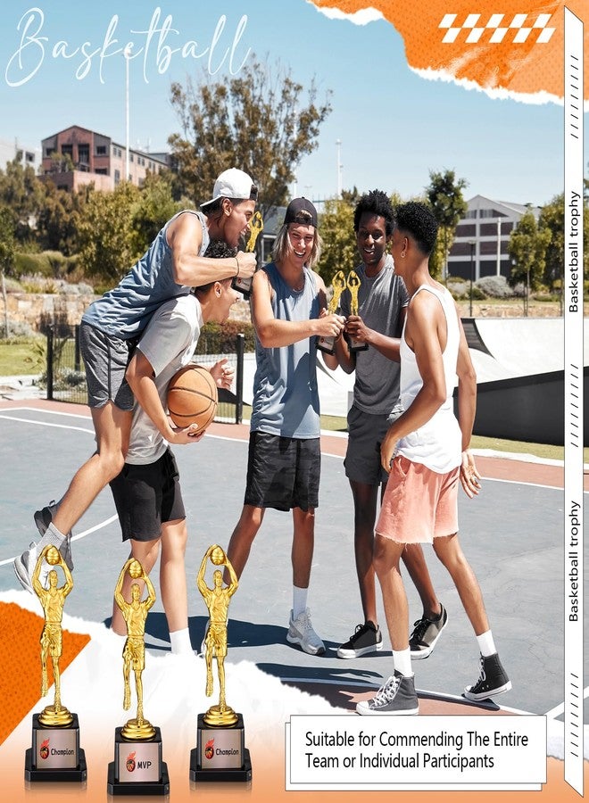 Silipull 12 Pack Basketball Trophy Award Kits 6.7 Inch Sports Award Medals with Stickers Sports Contest Trophies Bulk Plaques Team Prize Gift Trophies for Competition - Image 4