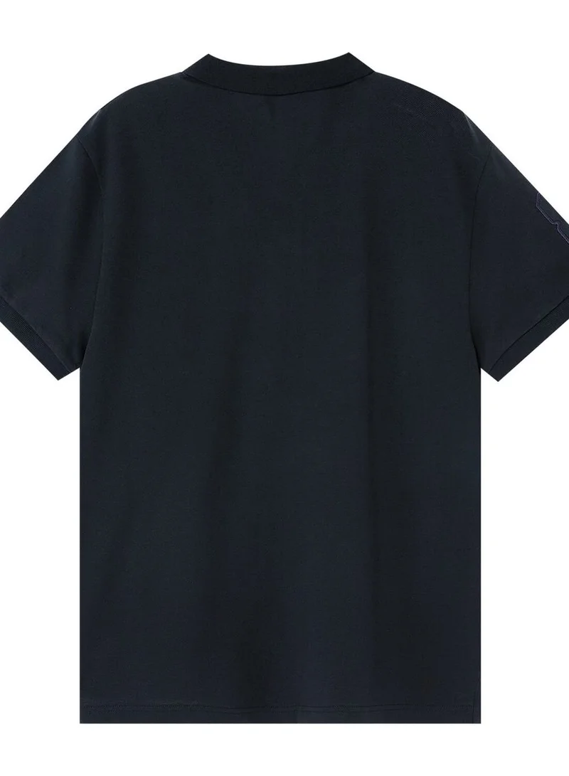 GIORDANO Men's 3D Lion Polo: Slim Fit, Bold Embroidery, Premium Pique