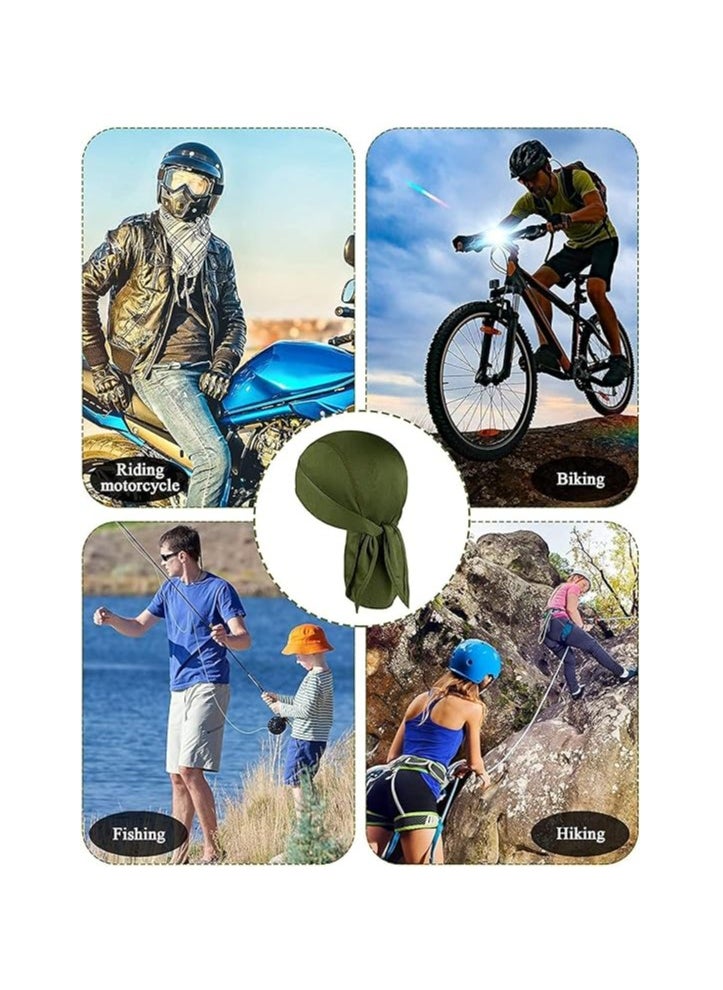 Oasisgalore Sweat Wicking Doo Rag Cooling Dew Rag Helmet Liner Hat Large Motorcycle Head Wrap Bandana for Men and Women  - Image 5
