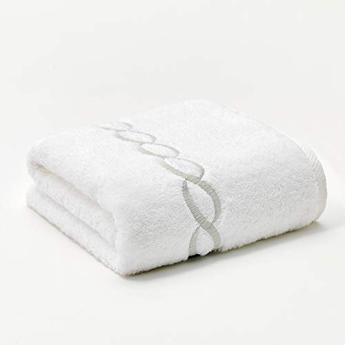 Superior 1000 Gram Egyptian Cotton Oversize 63 x 31 Bath Towel1 Piece Silver Chain