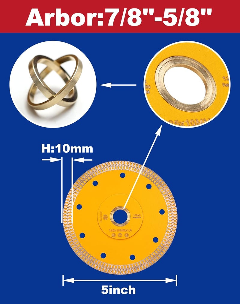 OSTEK Diamond Saw Blade Porcelain Cutting Blade for Cutting Granite Marbles Tiles (5) - Image 4