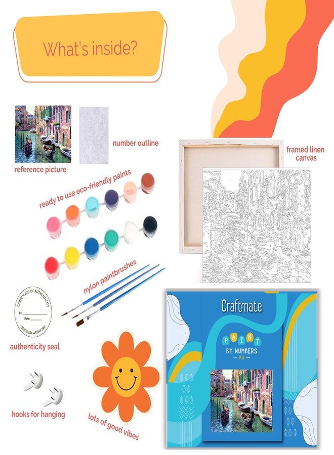 CRAFT MATE CRAFTMATE Framed DIY Paint by Numbers Canvas Art and Craft Kit for Adults and Kids | Peacock Floral Design Swiss Magic Paint By Numbers Kit | 16 inch x 12 inch - Image 5
