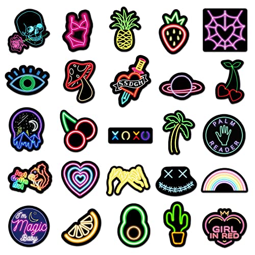 Ash  Roh Ash & Roh 50Pcs Cute Animal Stickers,Vinyl Waterproof Stickers for Laptop,Bumper,Skateboard,Water Bottles,Computer,Phone, Cute Animal Stickers for Kids Teens (Neon Party), Removable, 5 cms - Image 2
