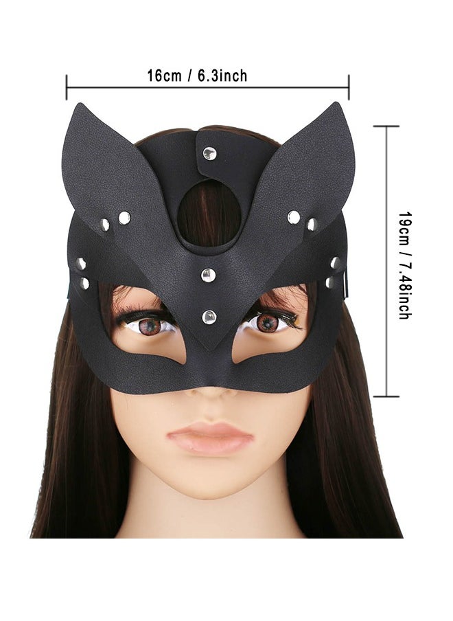 HS Cat Mask For Women, Masquerade Mask For Women Bunny Mask Cat Face Mask For Night Club Cosplay Costume Accessory, Black  - Image 2