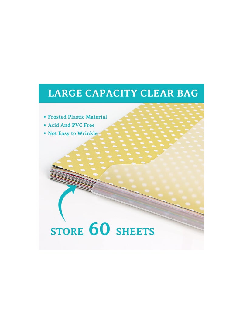 SYOSI - Scrapbook Paper Storage Organizer, with 30 Pieces Large Sticky Index Tabs, Horizontal Transparent File Bag, for Holding 12 X 12 Inch Scrapbook Paper, Vinyl Paper and Cardstock, Photos(8 Pieces ) - Image 1