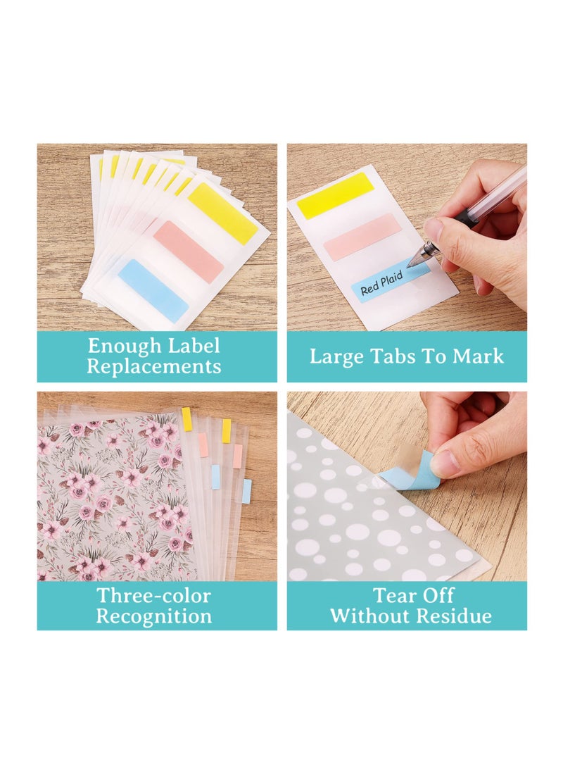 SYOSI - Scrapbook Paper Storage Organizer, with 30 Pieces Large Sticky Index Tabs, Horizontal Transparent File Bag, for Holding 12 X 12 Inch Scrapbook Paper, Vinyl Paper and Cardstock, Photos(8 Pieces ) - Image 1