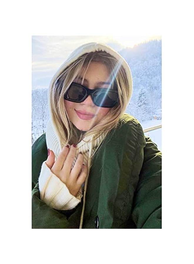 Generic Cashmere wool hat scarf women's autumn and winter thickened knitted Korean earmuffs warm hooded scarf - Image 3