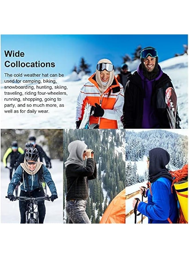 Generic Cashmere wool hat scarf women's autumn and winter thickened knitted Korean earmuffs warm hooded scarf - Image 4