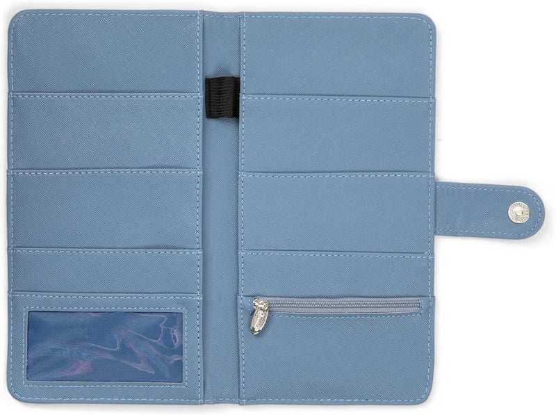 Miamica MIAMICA Grey Slate Premium Family Passport Wallet Holder Travel Document Organizer Large with Interior Zipper Clear ID Compartment Pen Holder Adventure Awaits M32010 - Image 2