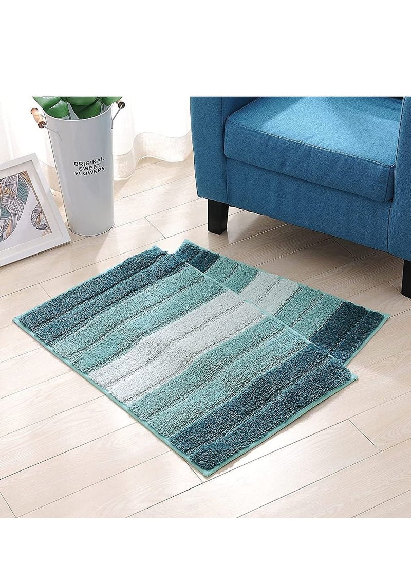 تايكوم سجاد الحمام  50x80 سم بساط حمام من الألياف الدقيقة الناعم غير قابل للانزلاق  قابل للغسل في الغسالة  سريع الجفاف للغاية لحوض الاستحمام والحمام والدش  أزرق فاتح - Image 2