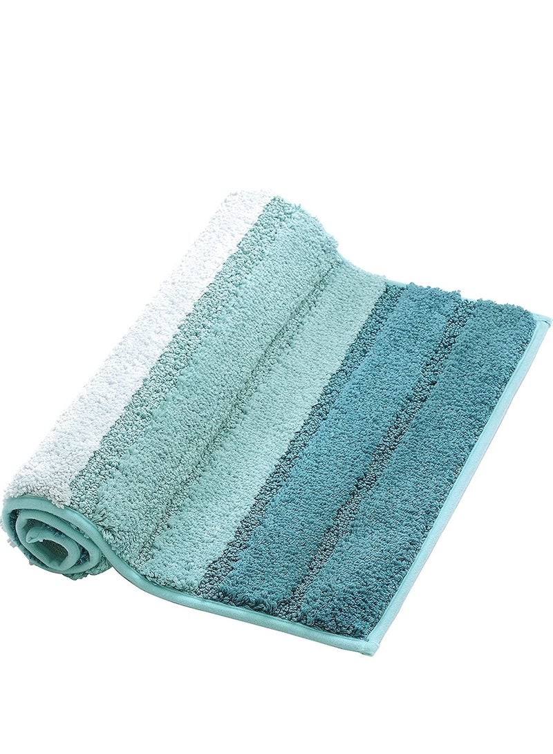 تايكوم سجاد الحمام  50x80 سم بساط حمام من الألياف الدقيقة الناعم غير قابل للانزلاق  قابل للغسل في الغسالة  سريع الجفاف للغاية لحوض الاستحمام والحمام والدش  أزرق فاتح - Image 4