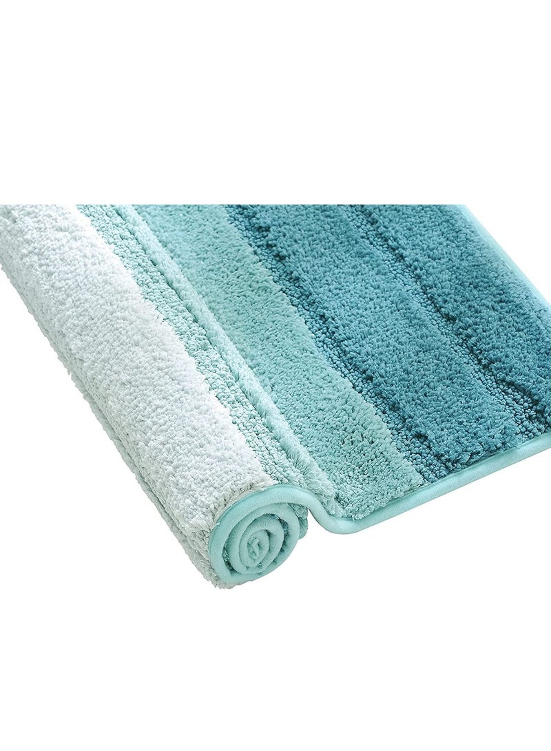 تايكوم سجاد الحمام  50x80 سم بساط حمام من الألياف الدقيقة الناعم غير قابل للانزلاق  قابل للغسل في الغسالة  سريع الجفاف للغاية لحوض الاستحمام والحمام والدش  أزرق فاتح - Image 5