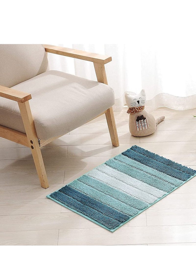 تايكوم سجاد الحمام  50x80 سم بساط حمام من الألياف الدقيقة الناعم غير قابل للانزلاق  قابل للغسل في الغسالة  سريع الجفاف للغاية لحوض الاستحمام والحمام والدش  أزرق فاتح - Image 3