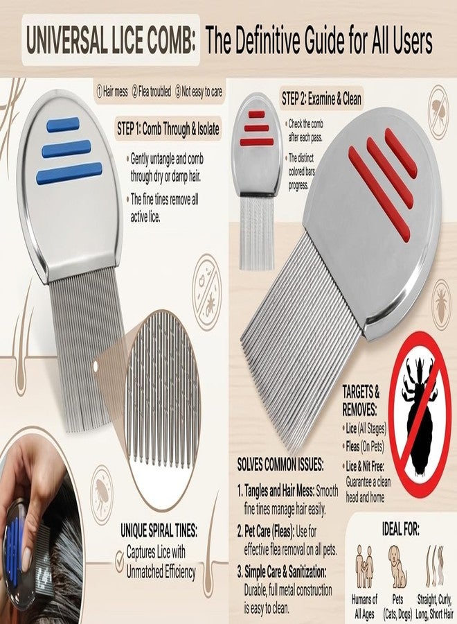 Wavva® Stainless Steel Lice Treatment Comb for Lice and Lice Egg Removal Comb. (Pack of 2) - Image 2