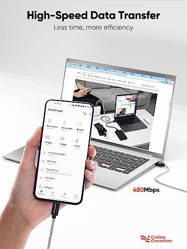 CableCreation 2FT USB to USB C Cable, USB A to USB C Cable 3A Fast Charging Cable, Braided USB C Male to USB Male Cable for Power Bank, Galaxy S23, iPad Pro iPad Mini S22 S21 Z Flip, etc, Black - Image 4