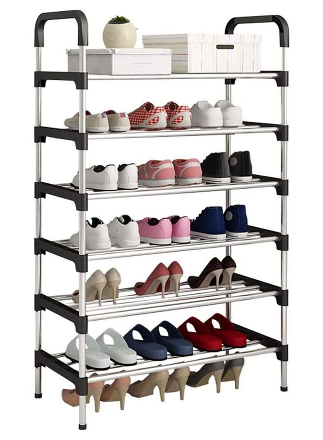 Arabest Shoe Rack, Free Standing Shoe Storage 6 Tier Shoe Rack Storage Organizer Stand Keeps Room Tidy Door Saves Space (Black, 6 Tier) - Image 1