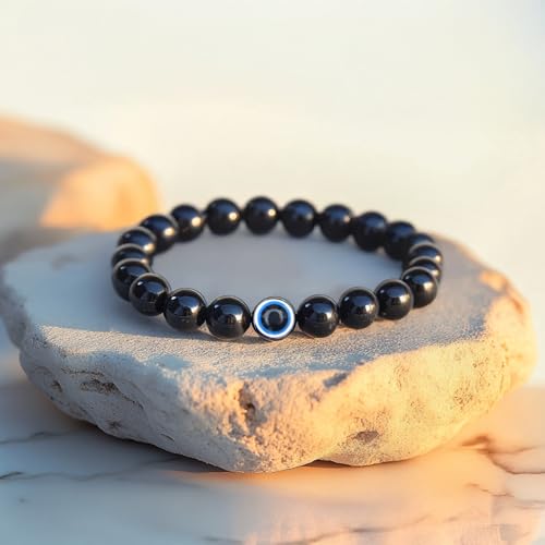 Astrotalk Evil Eye Bracelet with Black Obsidian | Good Luck Charm for Positive Energy & Protection from Negativity | Evil Eye Bracelet for Man & Woman | Gift for Man & Woman - Image 4