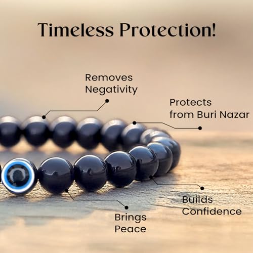 Astrotalk Evil Eye Bracelet with Black Obsidian | Good Luck Charm for Positive Energy & Protection from Negativity | Evil Eye Bracelet for Man & Woman | Gift for Man & Woman - Image 3