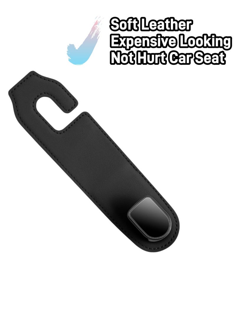 "طقم خطافات تعليق للمقاعد الخلفية تناسب جميع السيارات مكون من 4 قطع,خطافات رأس السيارة، خطاف منظم المقعد الجلدي للسيارة، حامل منظم للحقيبة والملابس والقبعة، 44 رطل من الفولاذ المقاوم للصدأ.     "بيج - Image 3