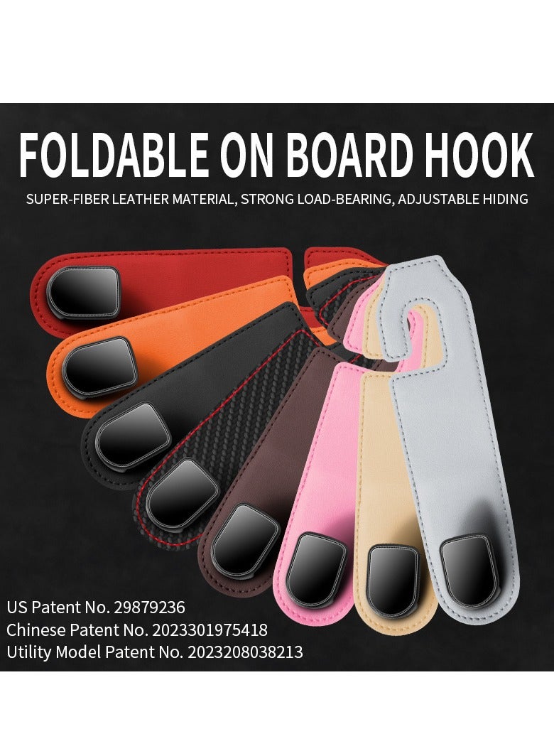 "طقم خطافات تعليق للمقاعد الخلفية تناسب جميع السيارات مكون من 4 قطع,خطافات رأس السيارة، خطاف منظم المقعد الجلدي للسيارة، حامل منظم للحقيبة والملابس والقبعة، 44 رطل من الفولاذ المقاوم للصدأ.     "بيج - Image 5