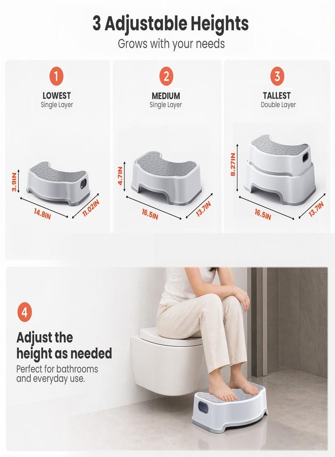 AJVV Squatting Potty for Adults, 16.7" Toilet Stool Squat Adult, Bathroom Stool Heavy Duty, Anti Slip Toilet Step for Bathroom - Image 2