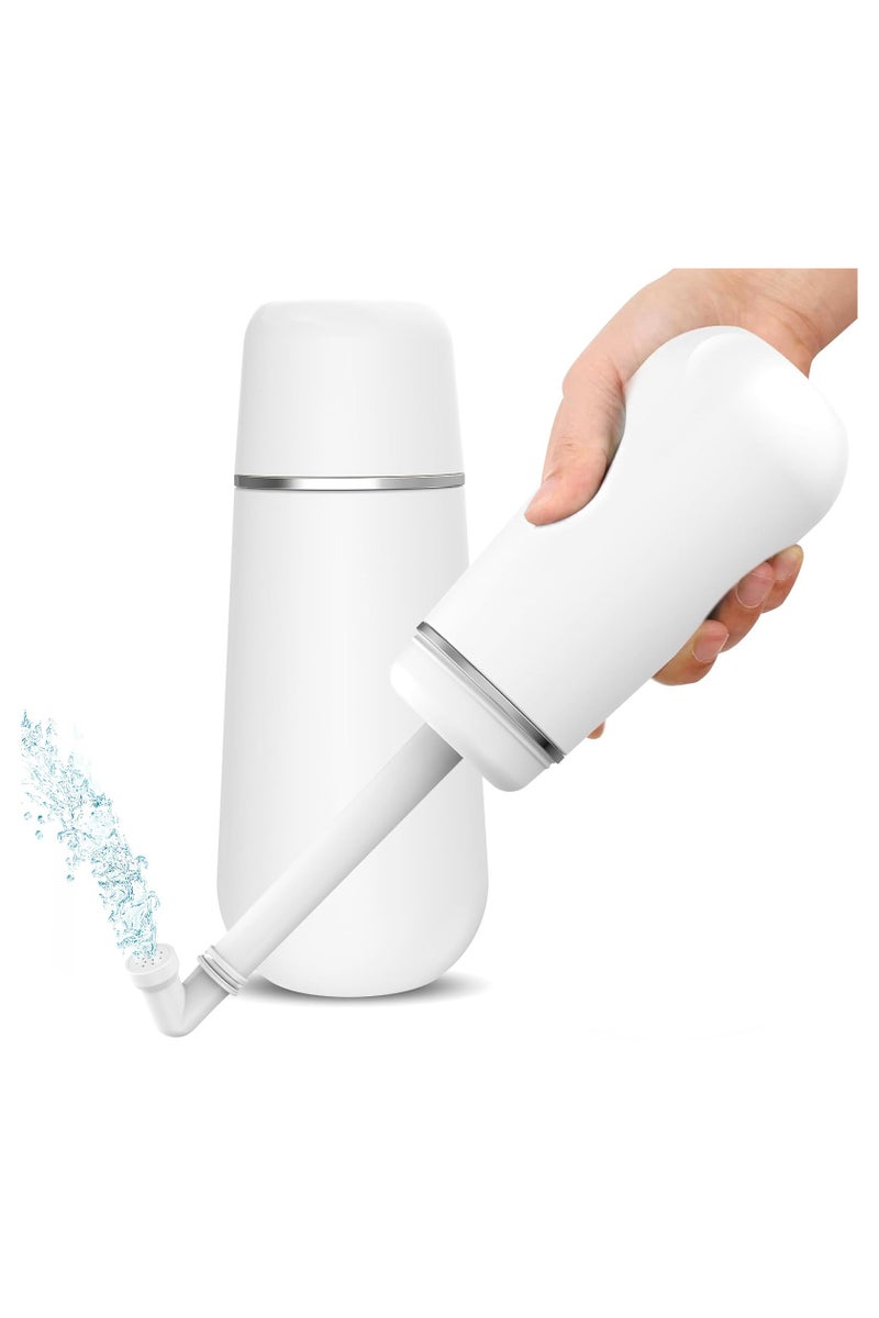 Portable Bidet Travel Shattaf- Peri Bottle for Postpartum Care - 400ml Travel Bidet - 13oz Handheld Sprayer for Women Men, Large Capacity Personal Hygiene Cleaning Bottle - White - Image 2