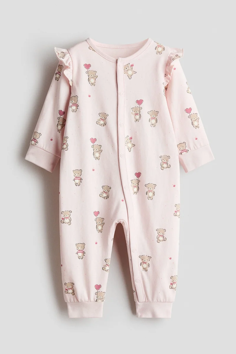 H&M Frill-detail cotton sleepsuit