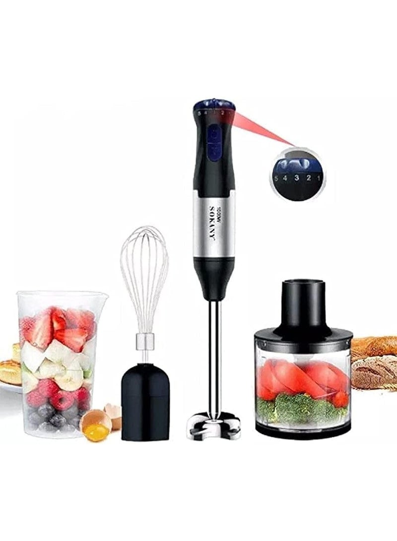 SOKANY SK-1711-4 4-in-1 Hand Blender with 1000W Power and Stainless Steel Shaft - Image 4
