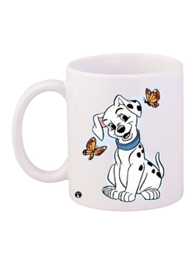 RYN Dalmatian Printed Coffee Mug White/Black/Brown 11ounce