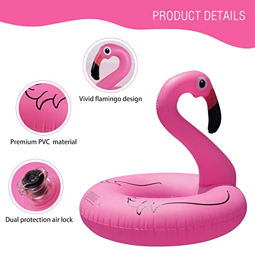 FlyfreeU Flamingo Inflatable Pool Floats with Lights, Solar Flamingo Pool Floats for Adults, 42 Inch Pool Float Lake Beach Floaty, Swimming Pool Float Raft Lounge for Adults Party Water Fun(2) - Image 4