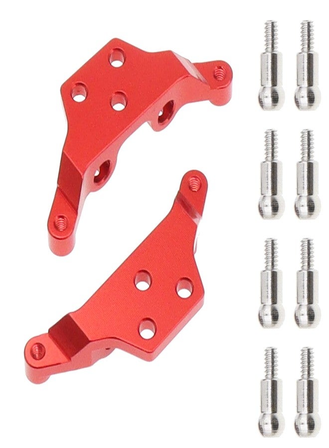 Treehobby 6PCS Aluminum Alloy Front& Rear Steering Cup Shock Mount Sets Compatible with WLtoys K969 K979 K989 K999 P929 P939 1/28 RC Car Upgrade Parts(Red) - Image 2