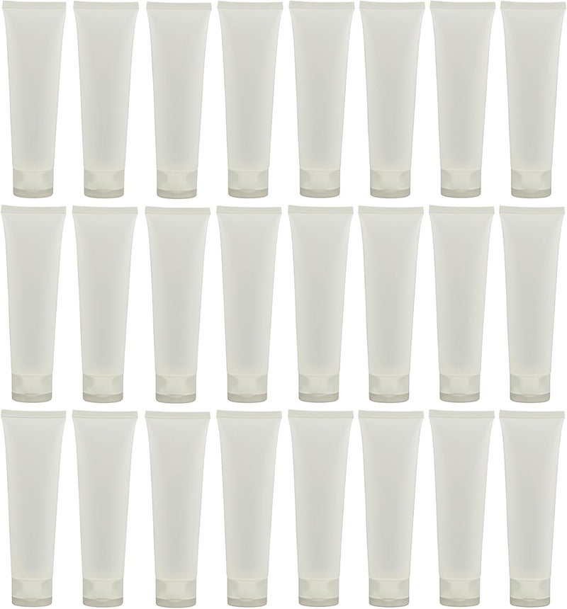 NaRaMax 24PCS 100ml/3.4oz Empty Refillable Clear Plastic Squeeze Soft Tubes with Flip Cover Lotion Bottle Travel Sample Packing Cosmetic Makeup Container Storage Vials Jars for Facial Cleaner Toiletries - Image 1