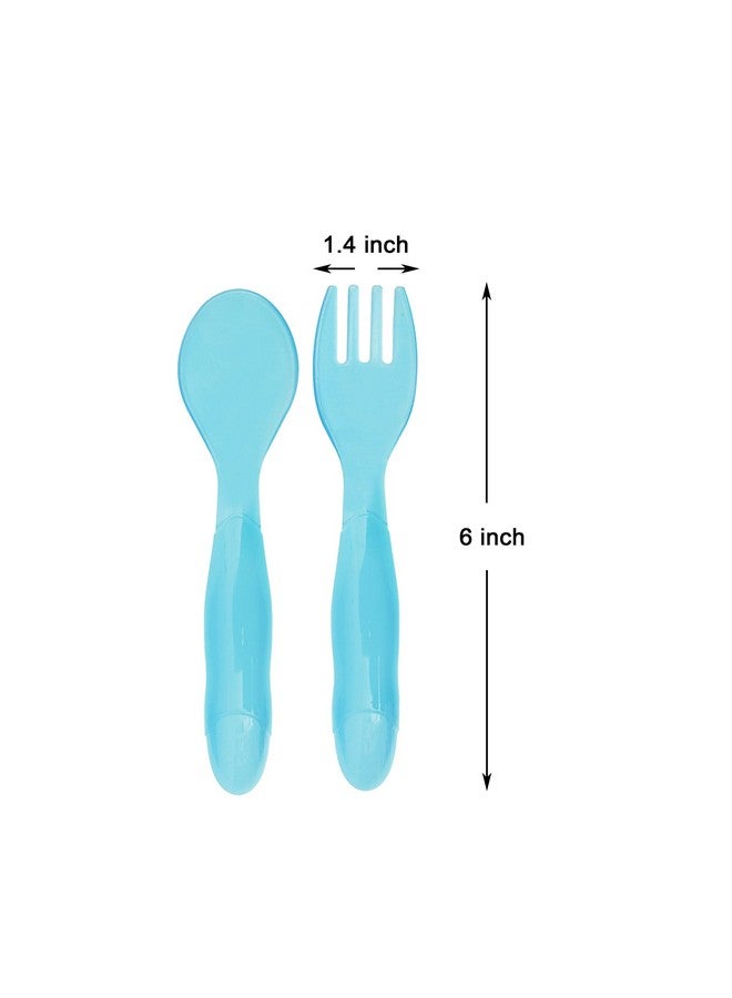 Youngever 18 Pcs Plastic Toddler Utensils, Plastic Kids Forks Kids Spoons, Large Size, Top Dishwasher Safe, Set of 9 in 9 Rainbow Colors - Image 2