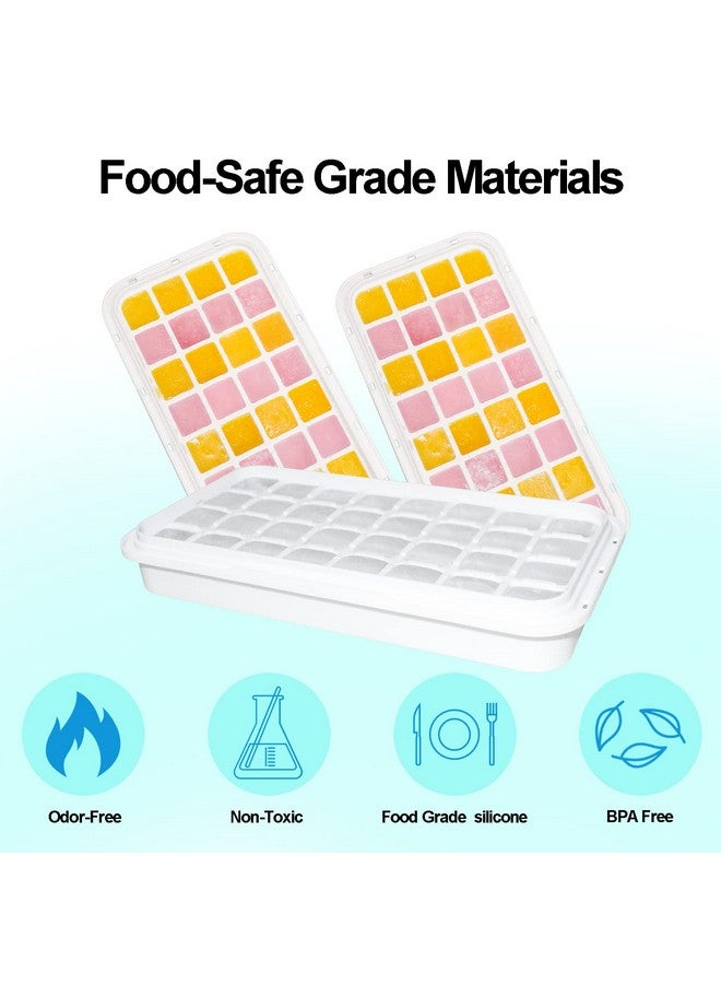 QUELIEN Ice Cube Trays for Freezer, Ice Cube Bin Scoop Trays, Press Type Ice Cube Maker Ice Cube Trays for Freezer with Bin, Ice Cube Trays with Lid and Bin (2 Tiers, 1 Scoop, and 1 Press Plate) - Image 4