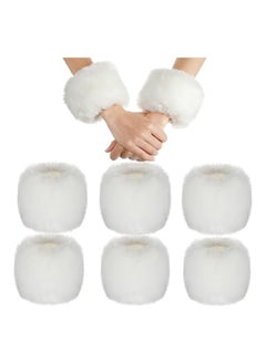 SYOSI 3 Pairs Women's Faux Fur Wrist Cuffs Winter Furry Wristbands Fluffy Fur Cuff Bracelet Arm Warmer Accessories,Gift for Women Girls  - Image 1