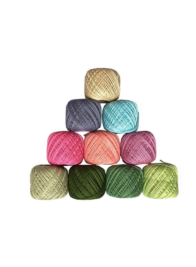 Homeistic Applience Homeistic Applience Crochet Cotton Tatting Thread Yarn For Knitting And Craft Making Combo 35 To 40 M Approximate And Thread Size Is 1 Mm (Light Multicolor 2Nd No., Pack Of 10), 230 Gram - Image 1