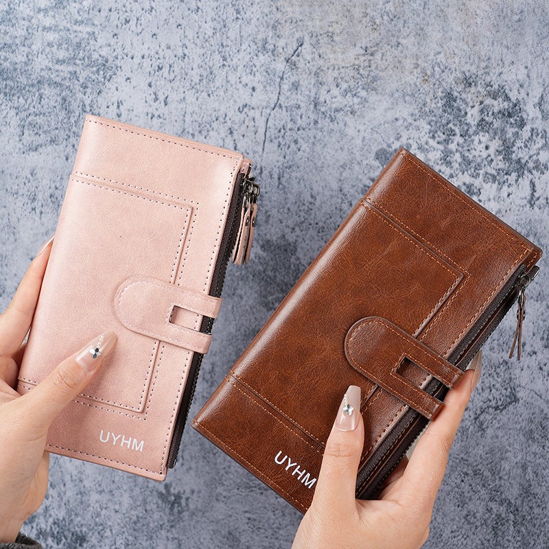 Multifunctional Solid Color PU Leather Wallet, RFID Blocking Design Portable Daily Storage Purse for Cards Cash Coin Business Use - Image 3