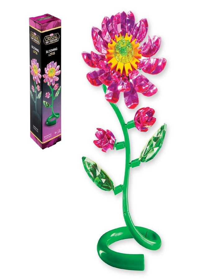 RoseArt Crystal Gem Creations Blooming Lotus Flower Kit, 75+ Pieces, Great for Adults, Tweens and Children Ages 8+ - Image 1