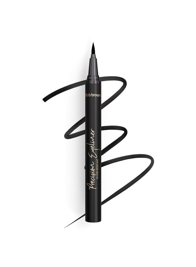 Fab Brows Precision Liquid Eyeliner Felttipped Liquid Eyeliner Pen Richly Pigmented Waterproof Black Eyeliner Achieves Thin Or Thick Strokes Easytoapply Flexible & Smudge Proof Eyeliner - Image 1
