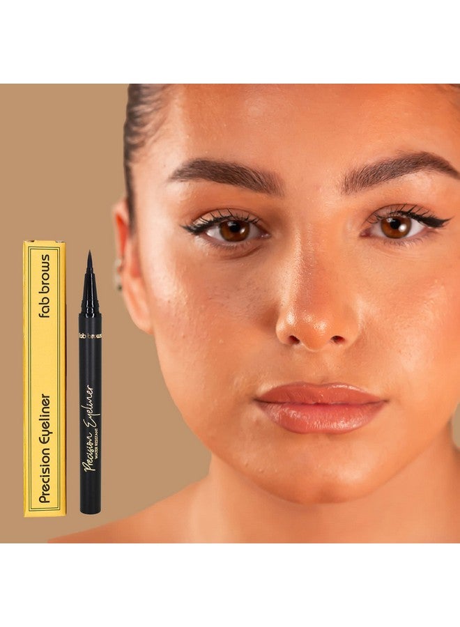 Fab Brows Precision Liquid Eyeliner Felttipped Liquid Eyeliner Pen Richly Pigmented Waterproof Black Eyeliner Achieves Thin Or Thick Strokes Easytoapply Flexible & Smudge Proof Eyeliner - Image 5