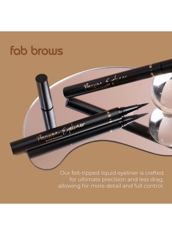 Fab Brows Precision Liquid Eyeliner Felttipped Liquid Eyeliner Pen Richly Pigmented Waterproof Black Eyeliner Achieves Thin Or Thick Strokes Easytoapply Flexible & Smudge Proof Eyeliner - Image 2