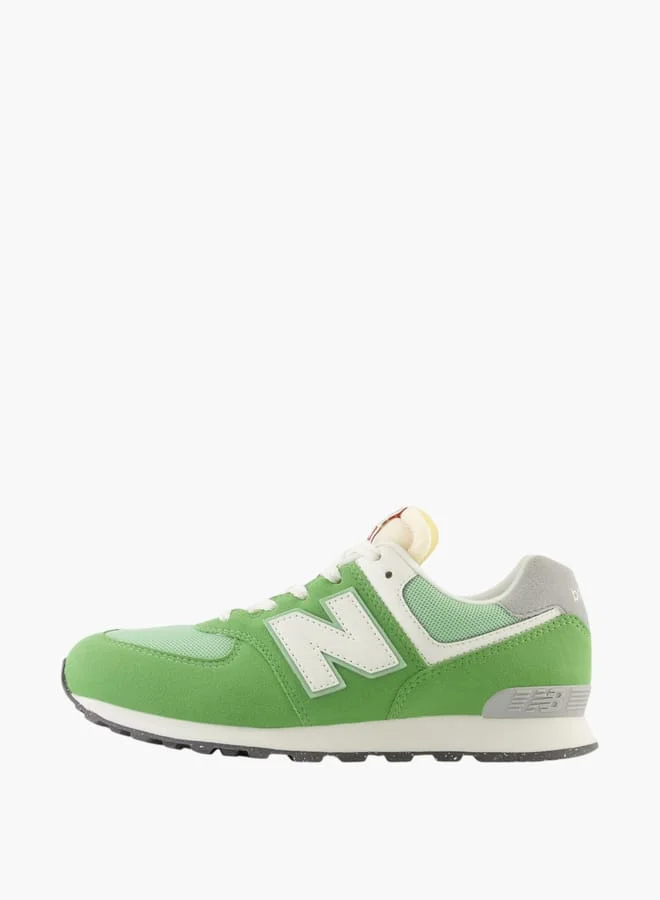 New Balance Boys' Logo Detail Sneakers with Lace-Up Closure - 574