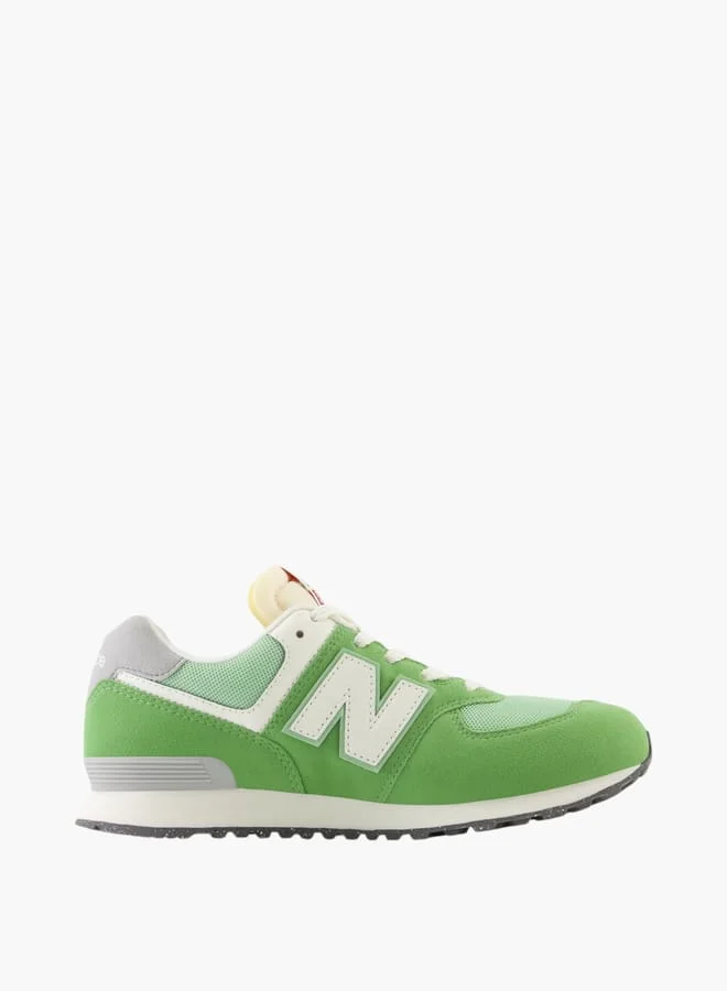 New Balance Boys' Logo Detail Sneakers with Lace-Up Closure - 574