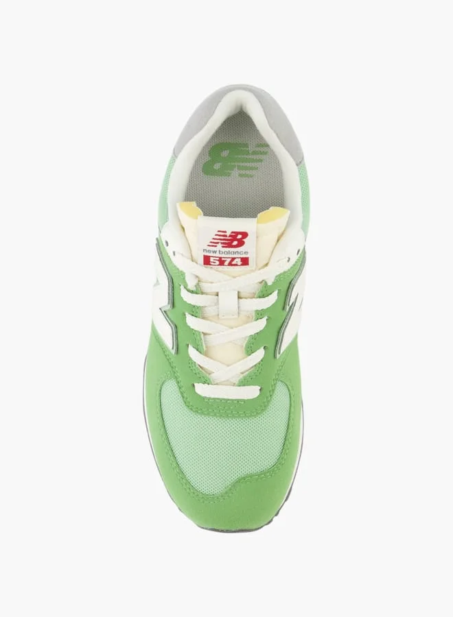 New Balance Boys' Logo Detail Sneakers with Lace-Up Closure - 574