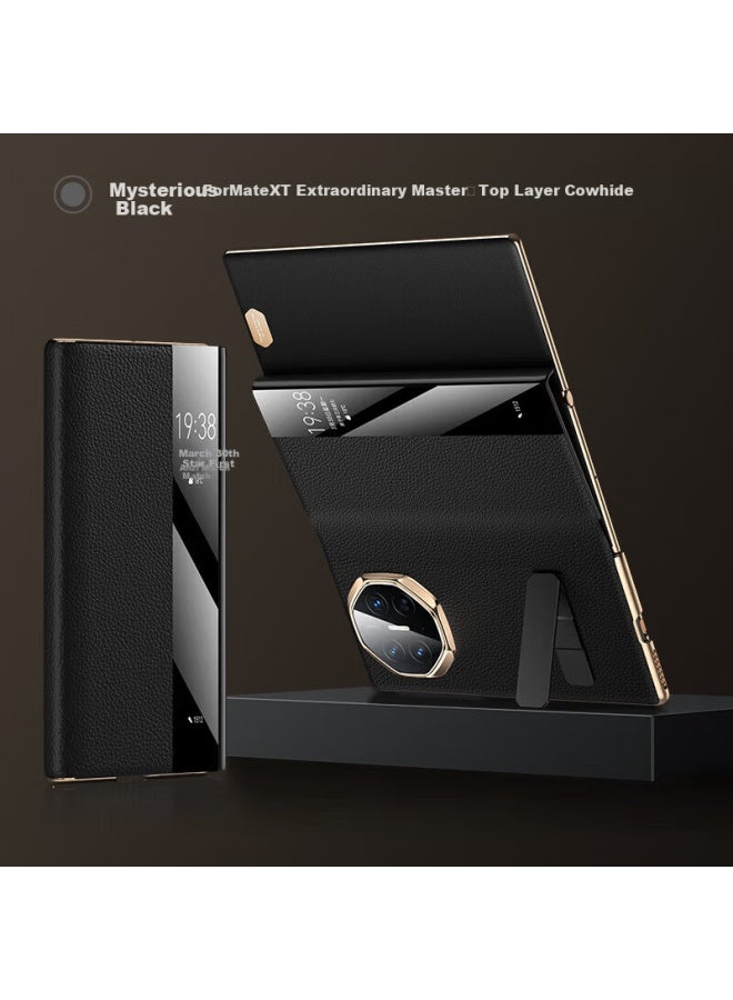 Keklle Rotating Stand Huawei Mate Xt Extraordinary Master Three-fold Screen Stand Flip Cover Leather Case Anti-fall Mate Xt Protection Ultra-thin Full Coverage Black - Image 3