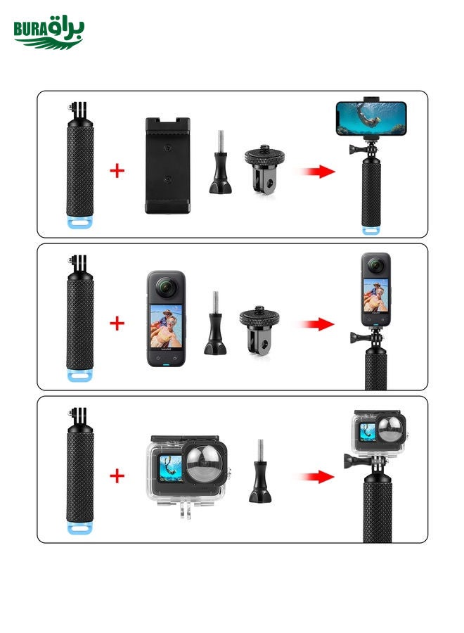 PULUZ Floating Handle Hand Grip Buoyancy Rods for Phones / Action Cameras (Black)