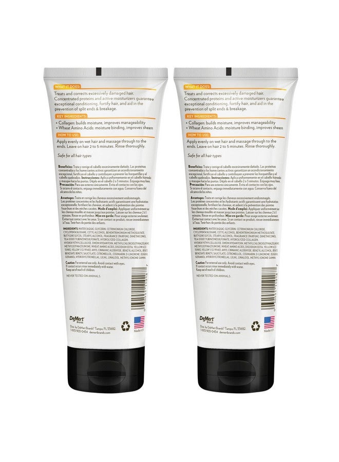 Hi-Pro-Pac Hair Mask - Extremely Damaged Hair Repair - (2-Pack) 8 fl oz - Intense Protein Treatment Hair Masque - Deeply Conditions, Fortifies, and Helps Prevent Split Ends and Hair Breakage - Image 2