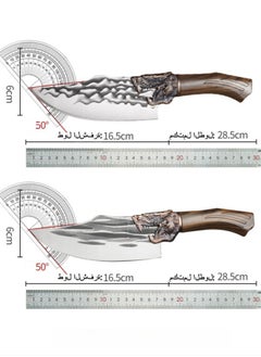 Browning Hand-forged Butcher Knife 0utdoor Meat Cutting Knife Kitchen Cutting Vegetable Cutting Knife + Leather Case  - Image 3