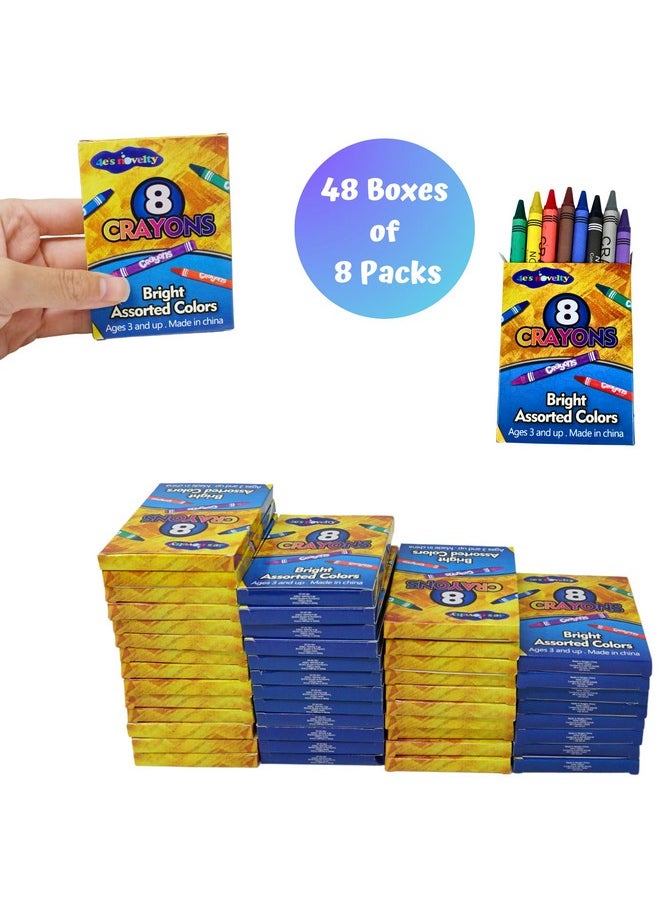4E's Novelty 48 Boxes Of 8-Packs Bulk Crayons For Kids, Classroom Crayons Bulk Classpack Teachers Supplies, School Supplies, Restaurants, Birthday Party Favors Non-Toxic (48 Of 8-Packs)  - Image 2