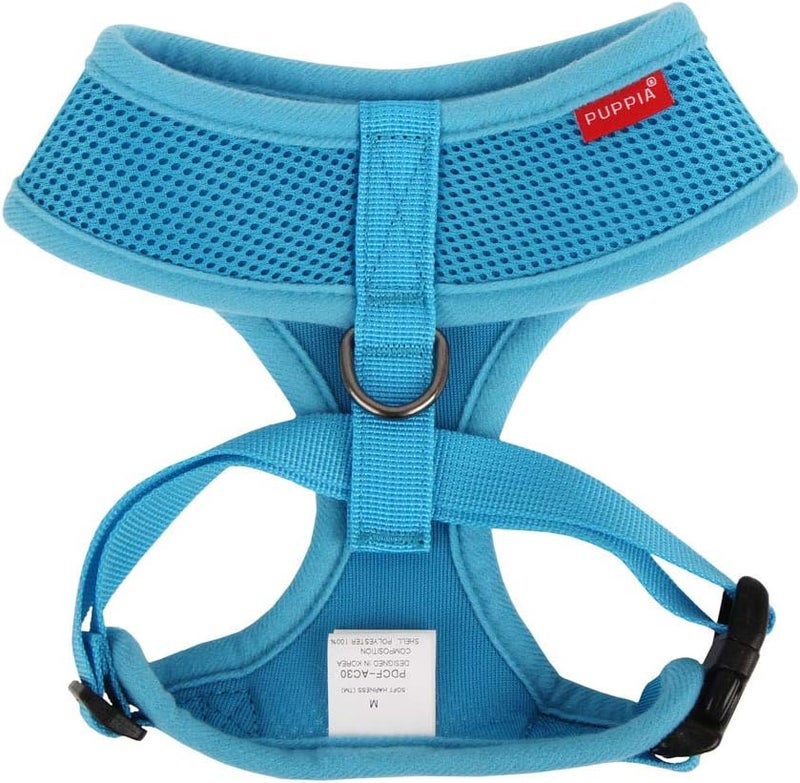 Puppia Soft Dog Harness - No Choke Over-The-Head Design with Adjustable Chest Belt and Quick-Release Buckle, Sky Blue, XX-Large - Image 2